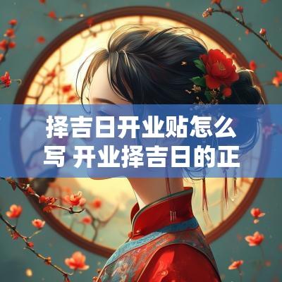择吉日开业贴怎么写 开业择吉日的正确方法和步骤