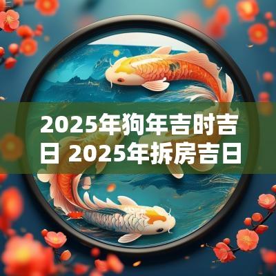 2025年狗年吉时吉日 2025年拆房吉日吉时