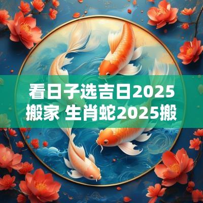 看日子选吉日2025搬家 生肖蛇2025搬家入宅吉日
