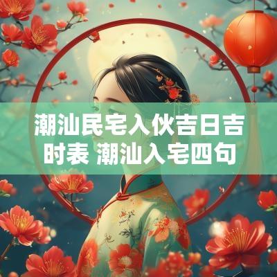 潮汕民宅入伙吉日吉时表 潮汕入宅四句吉言大全
