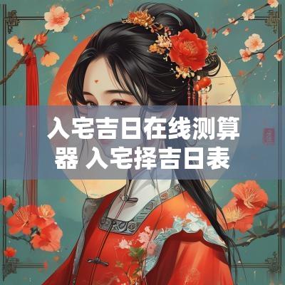 入宅吉日在线测算器 入宅择吉日表