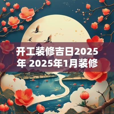 开工装修吉日2025年 2025年1月装修开工黄道吉日