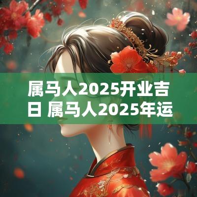 属马人2025开业吉日 属马人2025年运势运程每月运程
