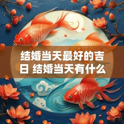 结婚当天最好的吉日 结婚当天有什么讲究和忌讳 结婚当天最好的吉日 结婚当天有什么讲究和忌讳