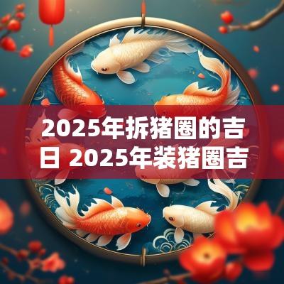 2025年拆猪圈的吉日 2025年装猪圈吉日