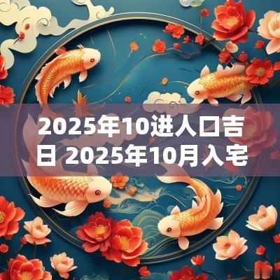 2025年10进人口吉日 2025年10月入宅黄道吉日