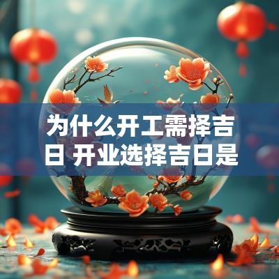 为什么开工需择吉日 开业选择吉日是怎么算的