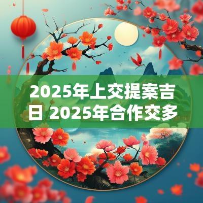 2025年上交提案吉日 2025年合作交多少钱