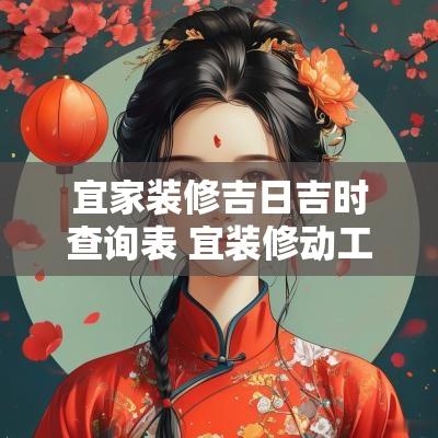 宜家装修吉日吉时查询表 宜装修动工时间的黄道吉日2025
