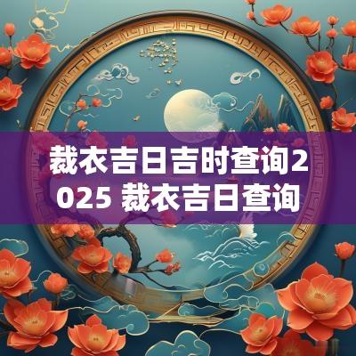裁衣吉日吉时查询2025 裁衣吉日查询2025年