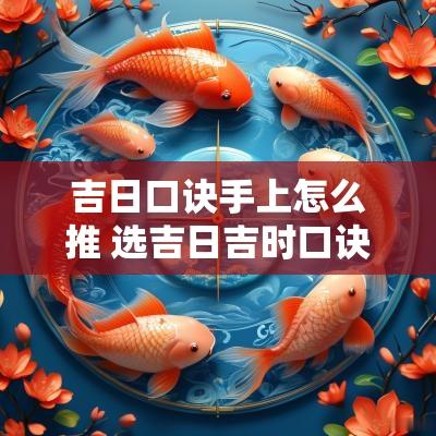 吉日口诀手上怎么推 选吉日吉时口诀大全