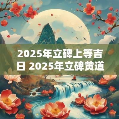 2025年立碑上等吉日 2025年立碑黄道吉日一览表