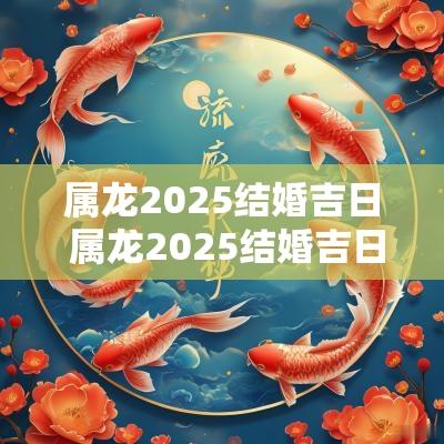 属龙2025结婚吉日 属龙2025结婚吉日查询