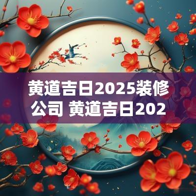 黄道吉日2025装修公司 黄道吉日2025