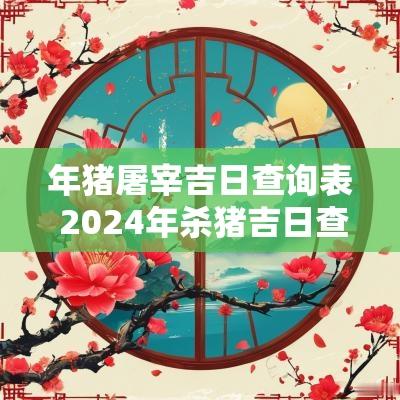 年猪屠宰吉日查询表 2025年杀猪吉日查询表