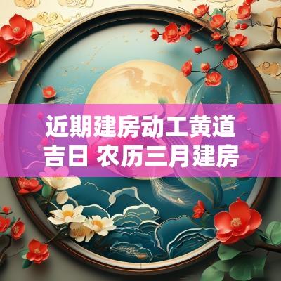 近期建房动工黄道吉日 农历三月建房黄道吉日