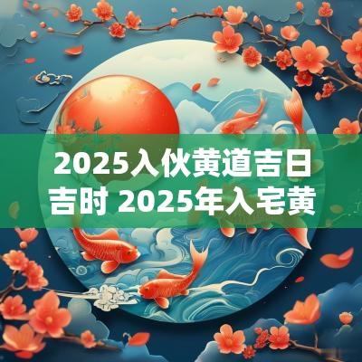 2025入伙黄道吉日吉时 2025年入宅黄道吉日
