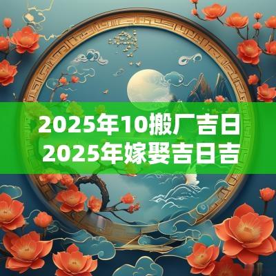 2025年10搬厂吉日 2025年嫁娶吉日吉时