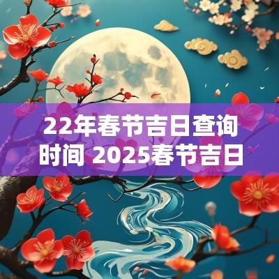 22年春节吉日查询时间 2025春节吉日查询