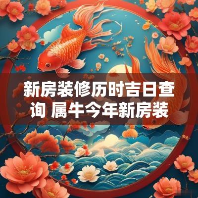 新房装修历时吉日查询 属牛今年新房装修开工吉日