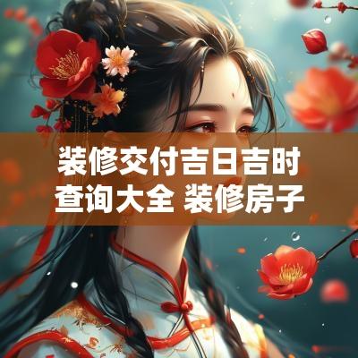 装修交付吉日吉时查询大全 装修房子要看吉日吉时吗
