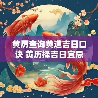黄厉查询黄道吉日口诀 黄历择吉日宜忌简明对照表
