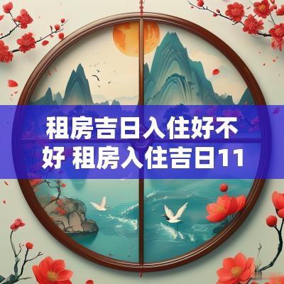 租房吉日入住好不好 租房入住吉日11月
