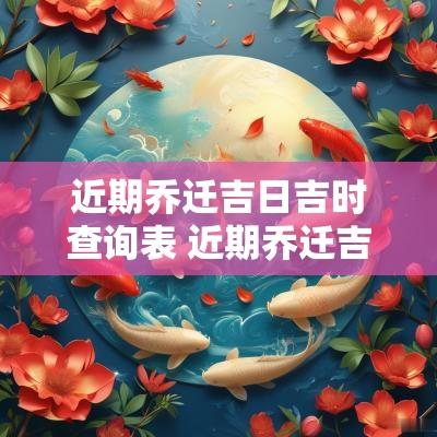 近期乔迁吉日吉时查询表 近期乔迁吉日吉时查询