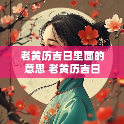 老黄历吉日里面的意思 老黄历吉日