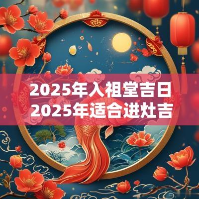 2025年入祖堂吉日 2025年适合进灶吉日