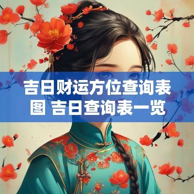 吉日财运方位查询表图 吉日查询表一览2025