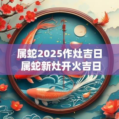 属蛇2025作灶吉日 属蛇新灶开火吉日时间表
