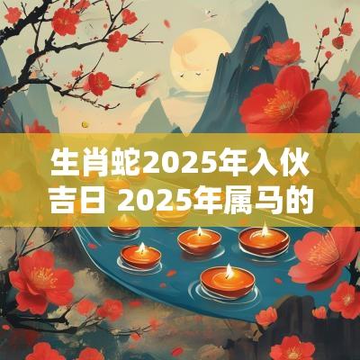 生肖蛇2025年入伙吉日 2025年属马的入伙吉日