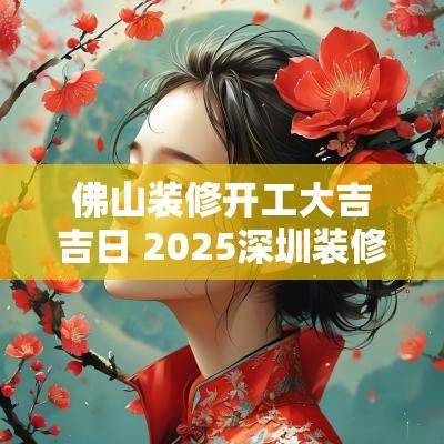 佛山装修开工大吉吉日 2025深圳装修开工吉日