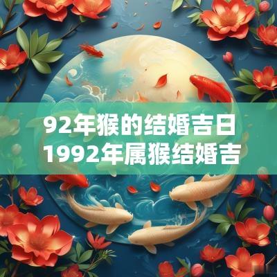 92年猴的结婚吉日 1992年属猴结婚吉日