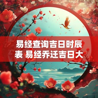 易经查询吉日时辰表 易经乔迁吉日大全