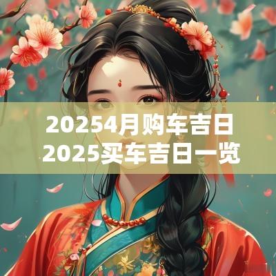 20254月购车吉日 2025买车吉日一览表