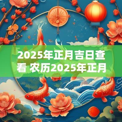2025年正月吉日查看 农历2025年正月吉日