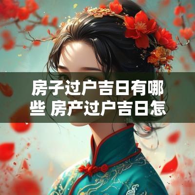 房子过户吉日有哪些 房产过户吉日怎么选