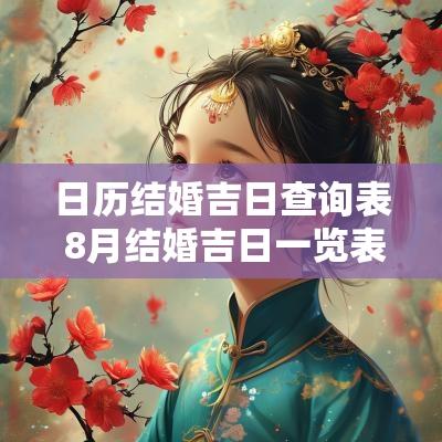 日历结婚吉日查询表 8月结婚吉日一览表