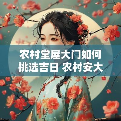农村堂屋大门如何挑选吉日 农村安大门怎么选日子