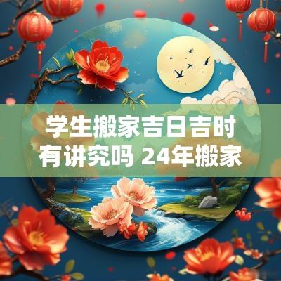学生搬家吉日吉时有讲究吗 24年搬家吉日吉时一览表