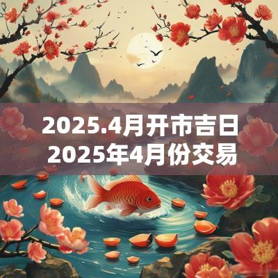 2025.4月开市吉日 2025年4月份交易吉日