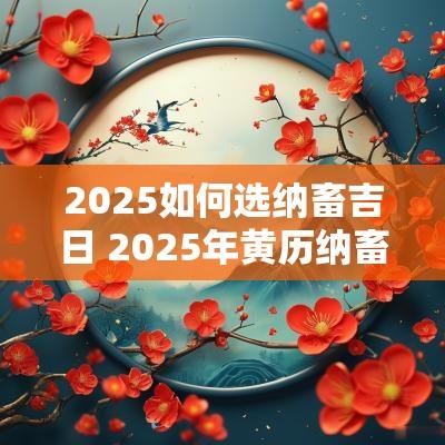 2025如何选纳畜吉日 2025年黄历纳畜吉日