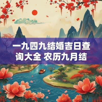 一九四九结婚吉日查询大全 农历九月结婚吉日一览表查询