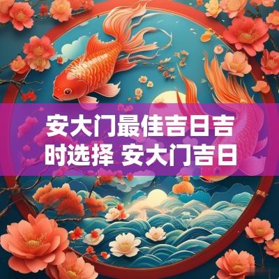安大门最佳吉日吉时选择 安大门吉日查询农历