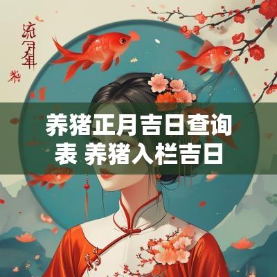 养猪正月吉日查询表 养猪入栏吉日
