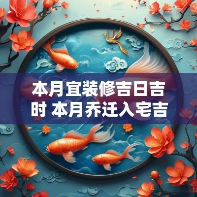 本月宜装修吉日吉时 本月乔迁入宅吉日吉时