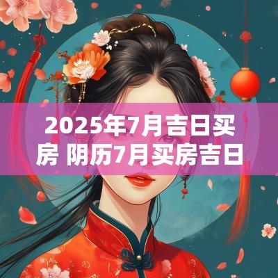 2025年7月吉日买房 阴历7月买房吉日