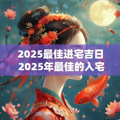 2025最佳进宅吉日 2025年最佳的入宅吉日一览表